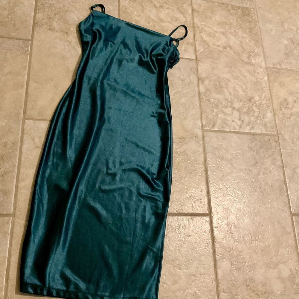 Green Sleeveless Tie Front Midi Dress for Cocktail
